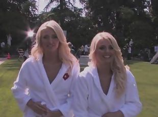 Gorgeous blond twins Kristina and Karissa Shannon get naked