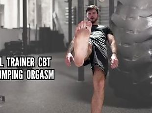 Personal trainer cbt ball stomping orgasm