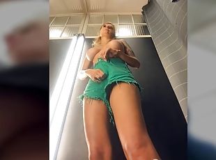 Betsy shows off wet panties and wet pussy