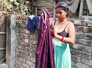 स्नान, घर-के-बाहर, अव्यवसायी, डीपथ्रोट, भारतीय, पति, श्यामला