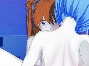 Rei and Asuka - Lesbian Love (Uncensored)