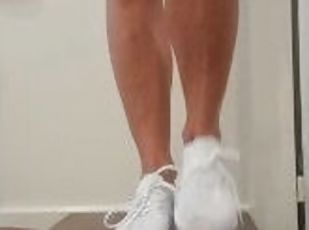 Barbie cock And ball trample in white sneakers No.13