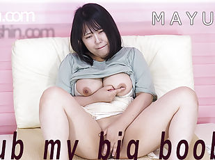 asiatique, gros-nichons, masturbation, japonais, seins, fétiche