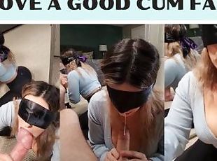 Slut Teacher in Leggings loves sucking the dick of her student's dad
